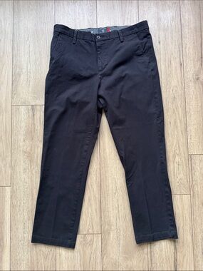 Dockers Slim Fit Chino Pants Men’s 36 Black Flat Front Casual Zipper Side Pocket